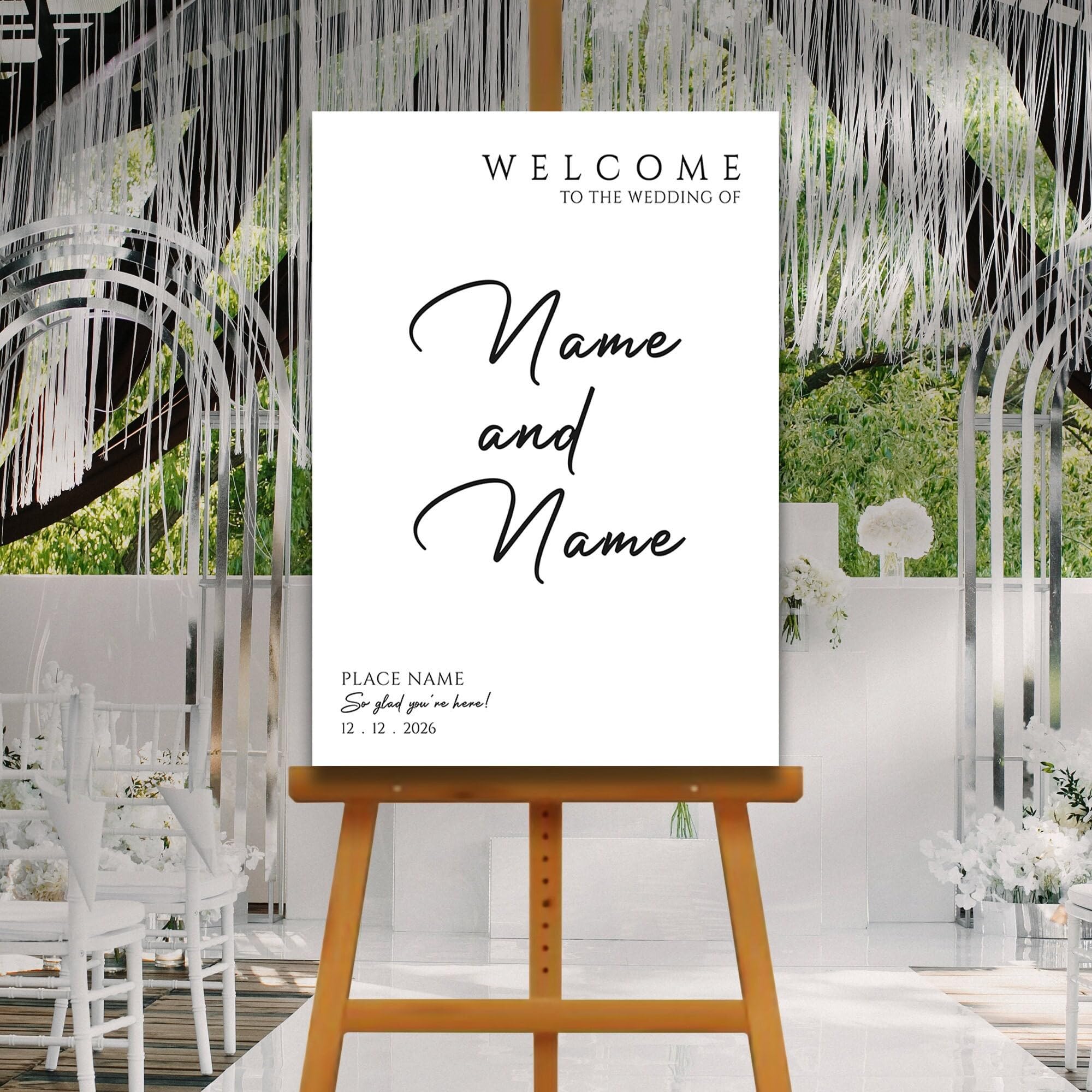 Minimalist Wedding Welcome Sign, A1, A2, A3 or A4, Simple Modern Welcome Sign, Wedding Welcome Sign, Large Printed Welcome Sign, Calligraphy