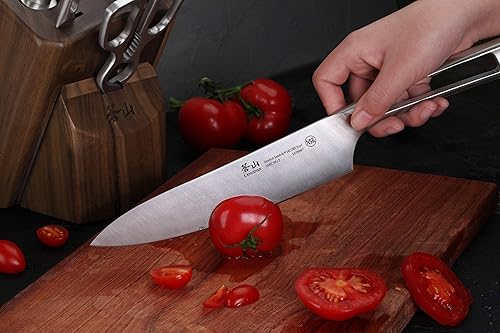 Miniatura 8 de Cangshan TN1 Series 1021950 Sueco 14C28N Juego de bloques de cuchillos forjados de acero de 8 piezas, nogal