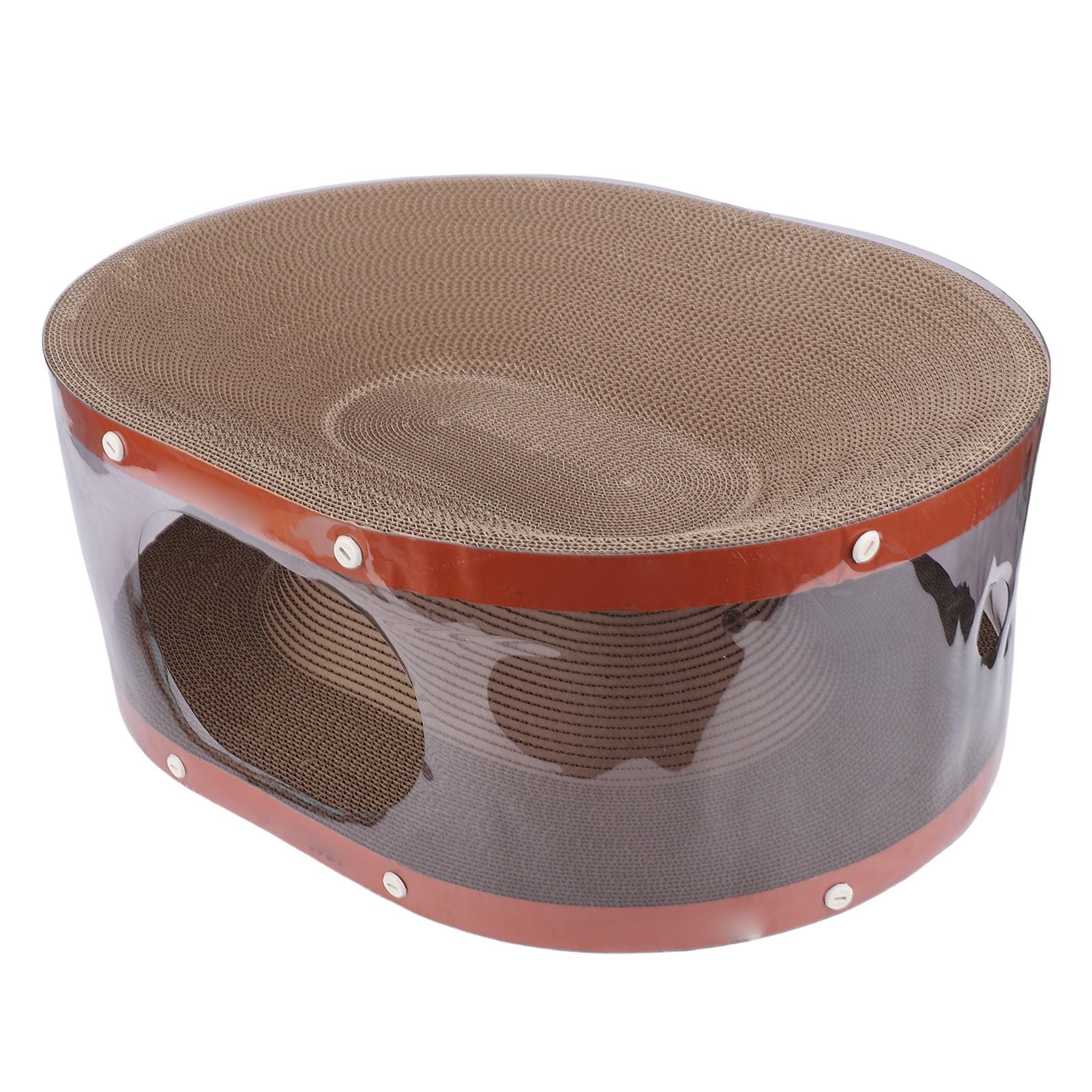 Juguete Rascador Curvo para Gatos con Túnel de Juego y Cama Corrugada para Escalar, Rascar y Jugar, Seguro para Uso Doméstico