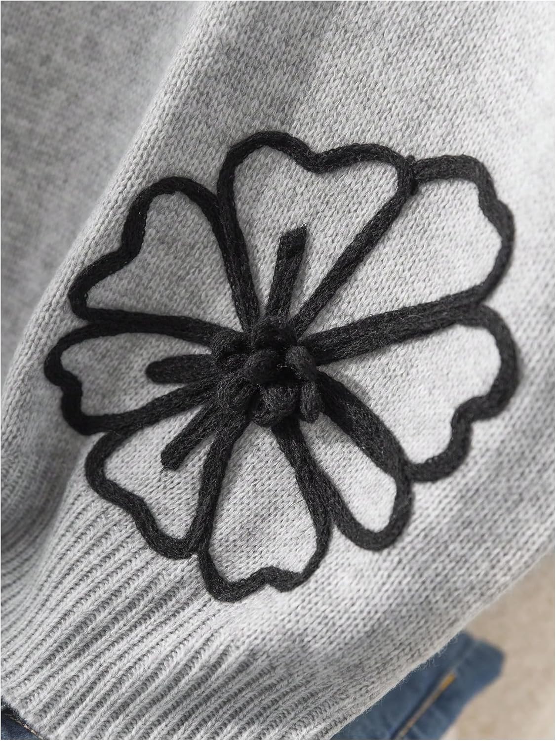 WDIRARA Women's Plus Size Floral Lightweight Sweaters Boho Short Sleeve Pullover Knit Tops - Image 5