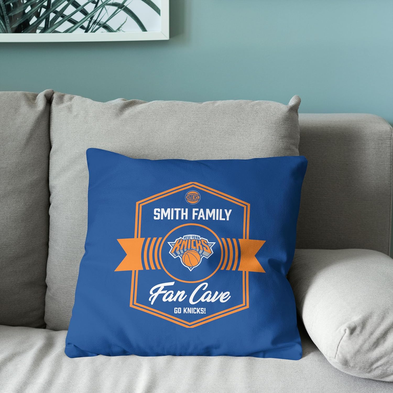 NORTHWEST NBA New York Knicks, Dominion, Personalized Throw Pillow, 18 x 18 Inches