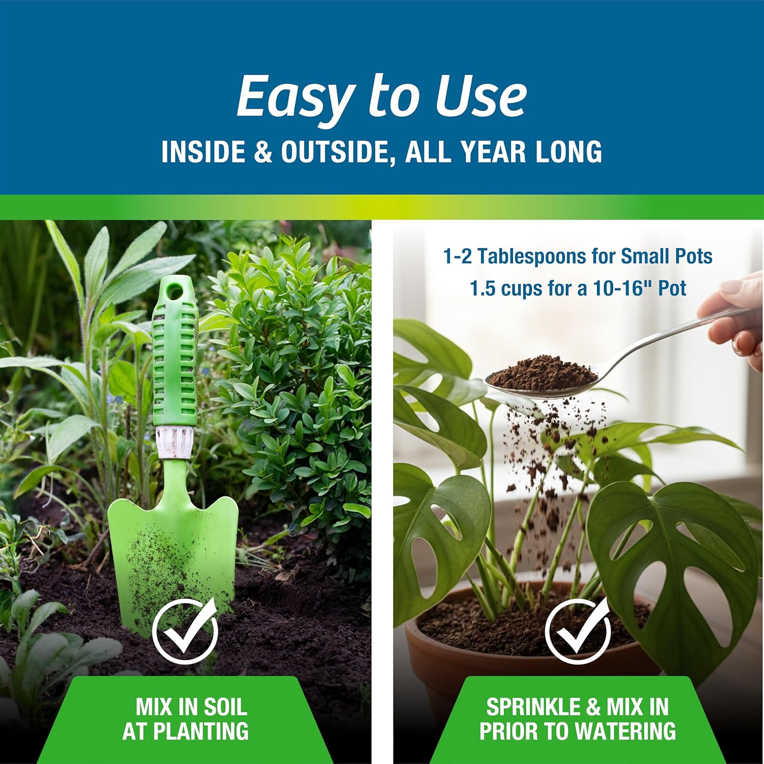 Wilt-Pruf® 5-in-1 Soil Booster + Plant Food | Grow Healthier Stronger Plants, Flowers, Vegetables | Feeds | Builds Roots | Builds Soil | Refresh Potting Mix | Improves Moisture Retention (2 lb Bag)