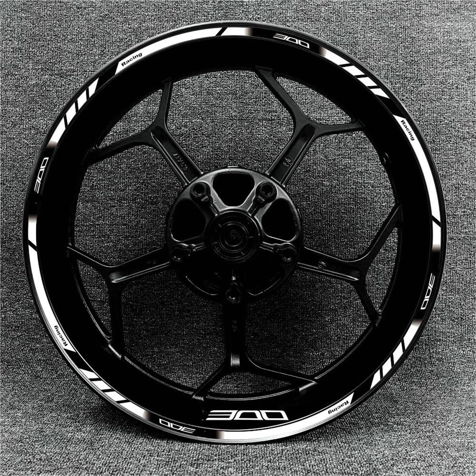 Motorcycle Wheel Hub Decal Front and Rear Rim Reflective Sticker for Kawasaki for Z250 for Z300 for Z400 for Z650(Color13)