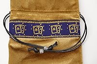 Vista 3 de Patrón de tarjeta estrellas luna bordado tela de terciopelo parte trasera partícula inferior con bolsa de cartas de tarot..