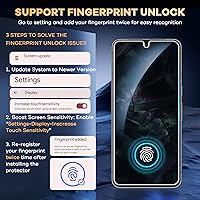 Vista 3 de FANGTIAN - Protector de pantalla para Google Pixel 8 Pro (no de vidrio), protector de pantalla para Pixel 8 Pro [compatible con huellas dactilares]