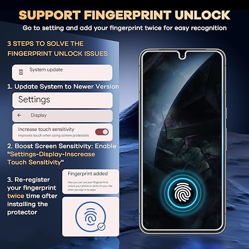 Miniatura 3 de FANGTIAN - Protector de pantalla para Google Pixel 8 Pro (no de vidrio), protector de pantalla para Pixel 8 Pro compatible con huellas dactilares