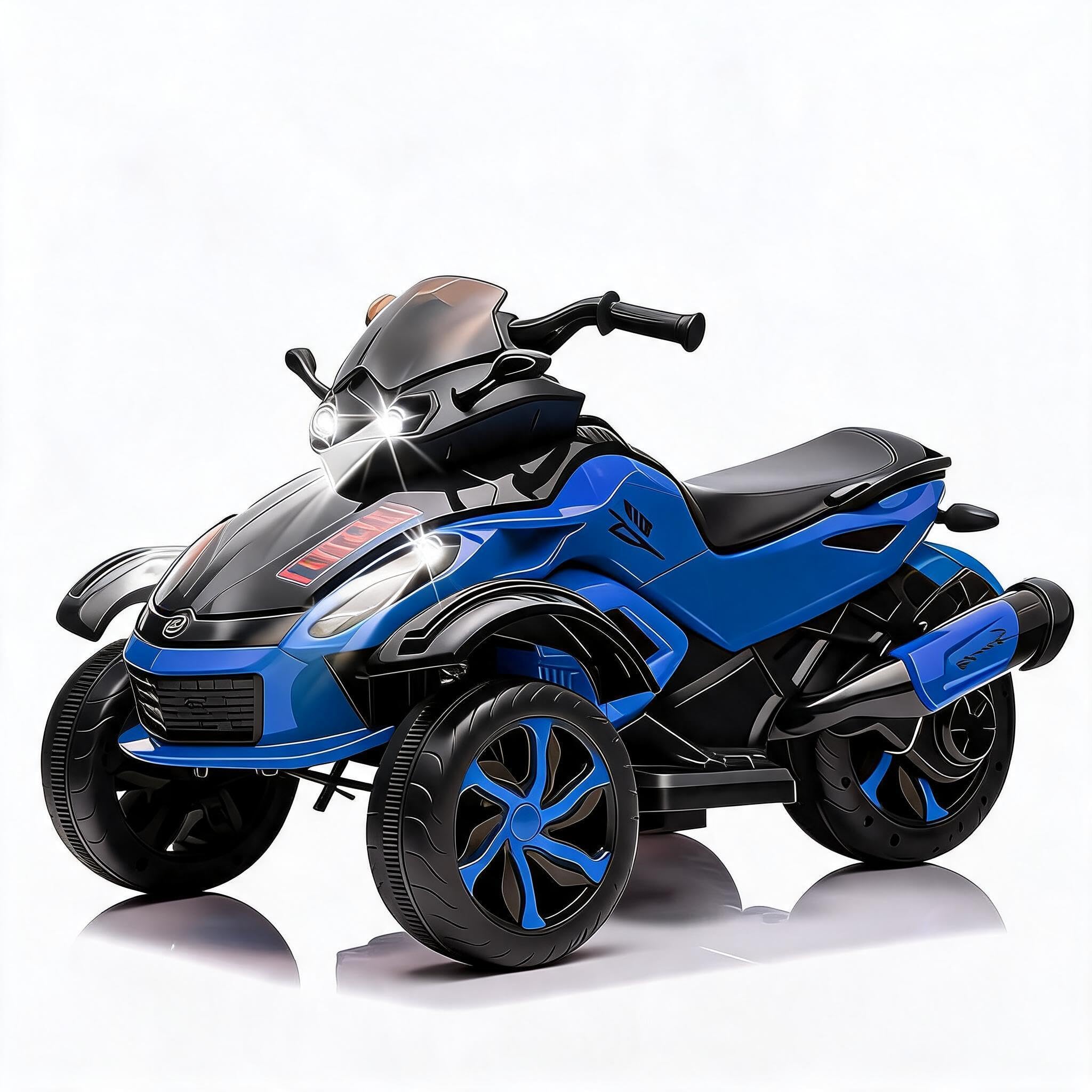 GarveeHome Kinder Quad Elektro 12V Kinderfahrzeug Mit LED, Musik & Langsamer Start Für Kinder Von 3-8 J