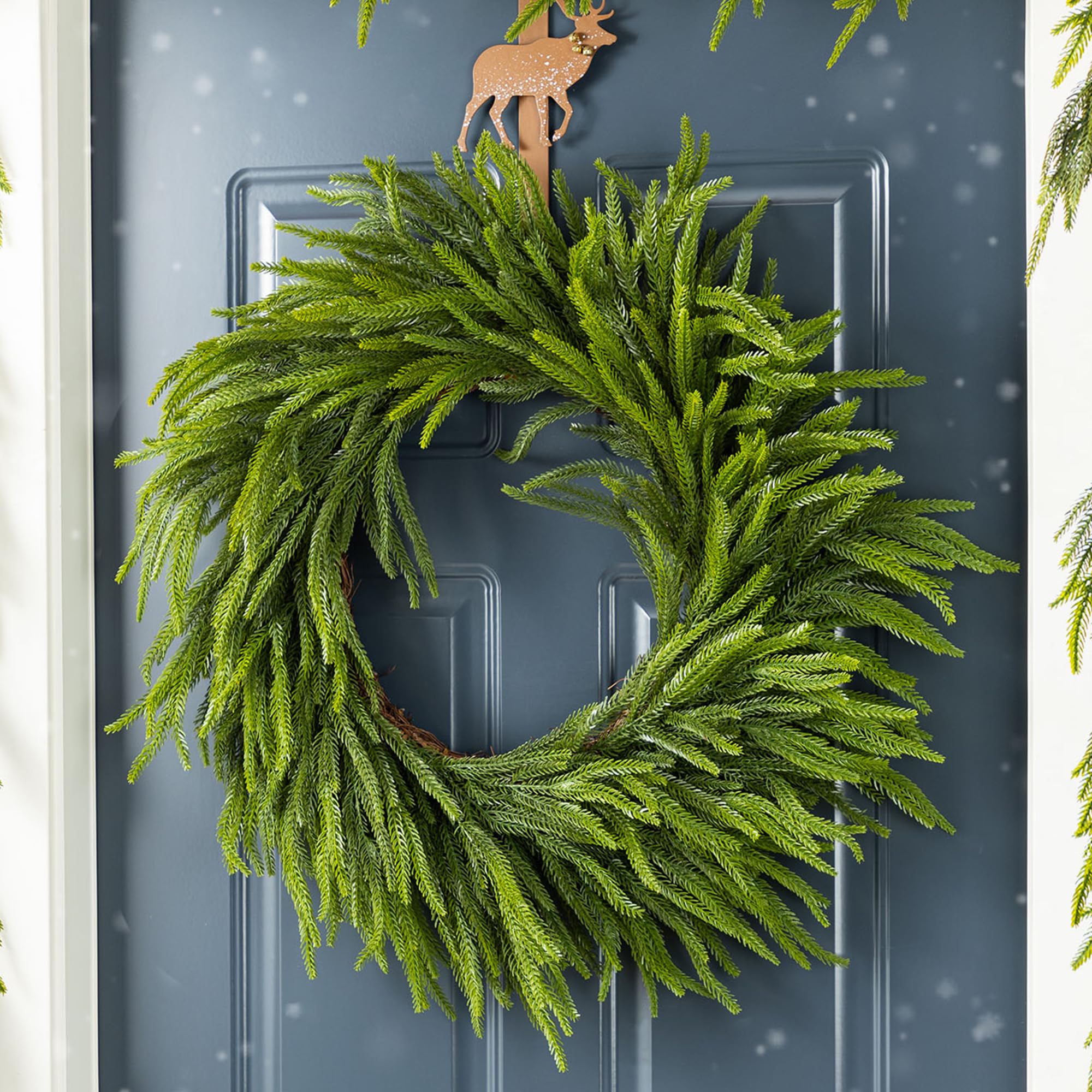 Amazon.com: Glitzhome 28 Inch Christmas Norfolk Pine Wreath for