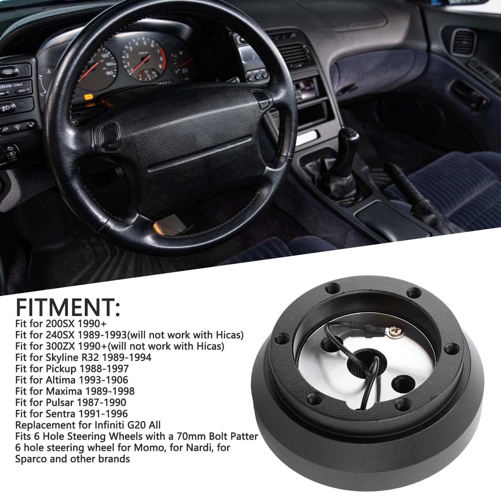 140H Steering Wheel Short Hub Adapter Kit 6 Hole for Pulsar