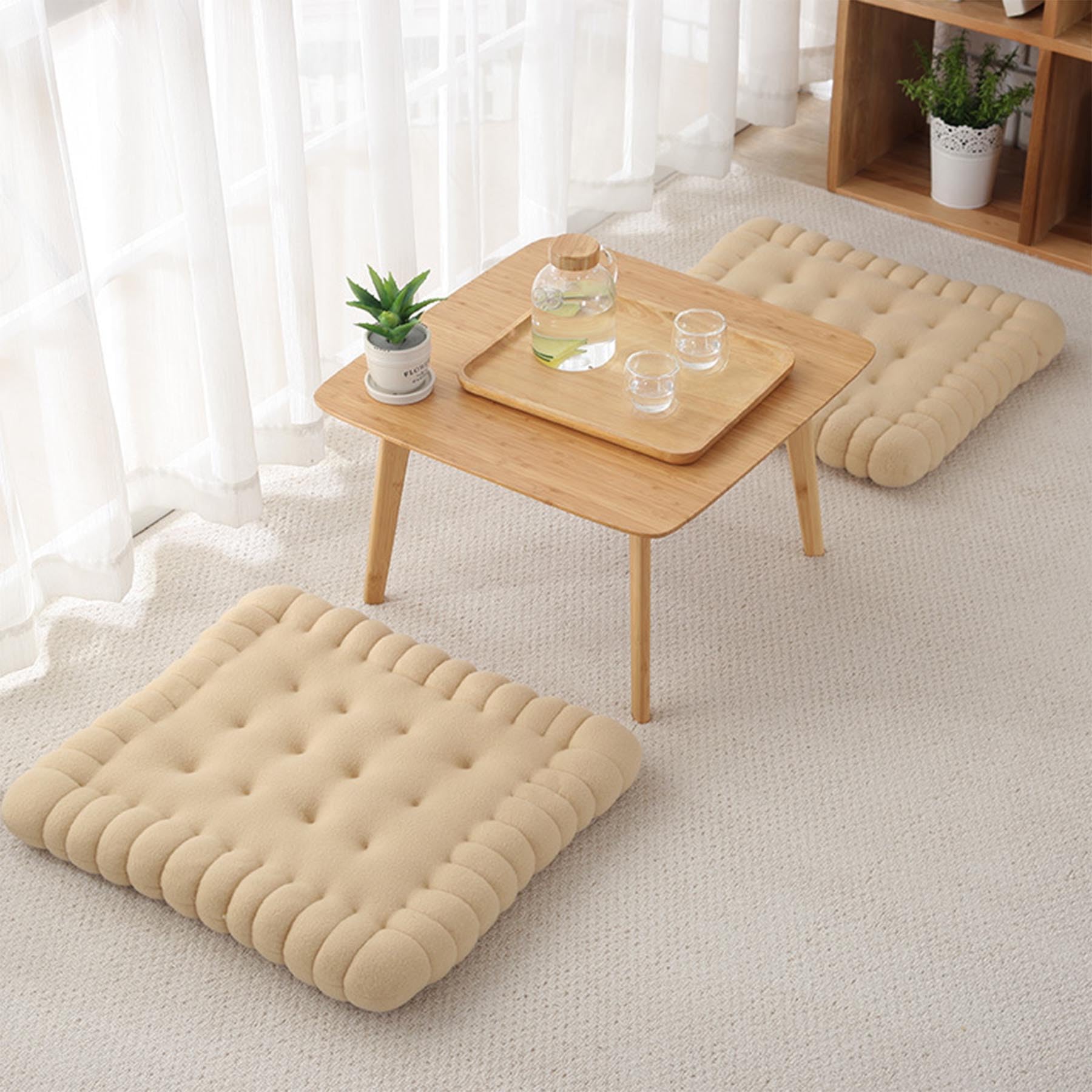 Cuscino da pavimento morbido e accogliente, creativo, a forma di bio, per yoga e soggiorno, marrone, 50 x 60 cm, ideale per meditazione, relax e decorazione della casa