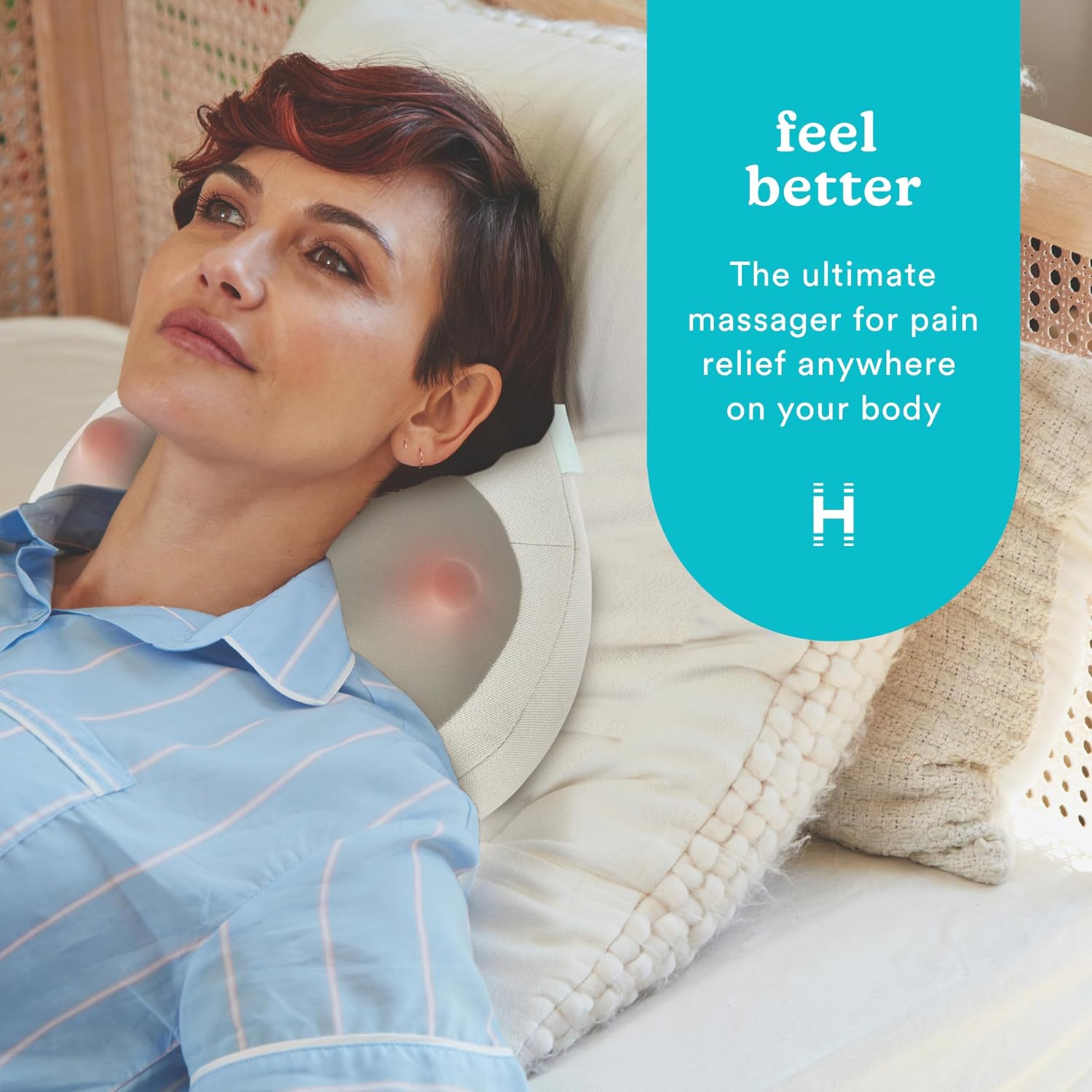 HoMedics Heated Shiatsu Massage Pillow for Neck, Back and Shoulder Pain. Portable, Cordless Deep Tissue Massager. Create Your Own Massage Chair, for Bed, Floor, or Couch - Image 2