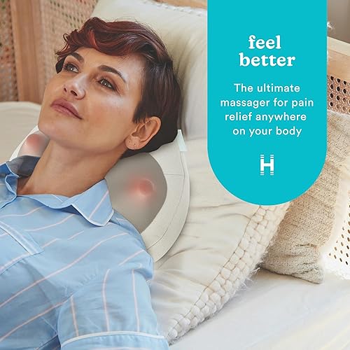 Miniatura 2 de Homedics Almohada de masaje Shiatsu calentada para dolor de cuello, espalda y hombros. Masajeador portátil e inalámbrico de tejido profundo. Crea tu
