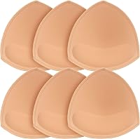 Nimiah Removable Bra Pads Inserts 3 Pairs - Sewn Edge Push-Up Padding for Swimsuits, Sports Bras, AB CD DE Cups