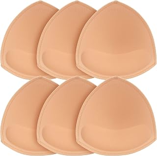 Nimiah Removable Bra Pads Inserts 3 Pairs - Sewn Edge Push-Up Padding for Swimsuits, Sports Bras, AB CD DE Cups