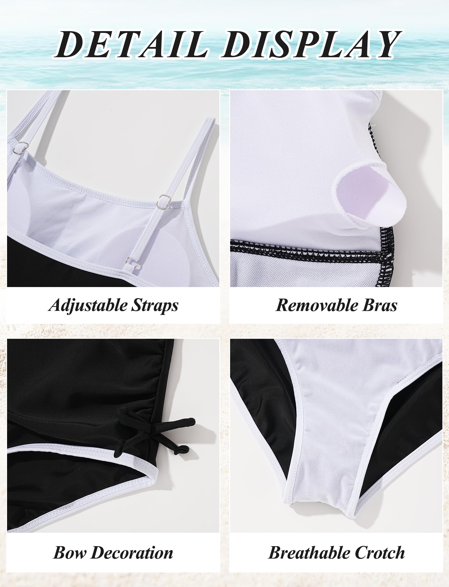 SEAUR Costume da bagno intero per ragazze, costume da bagno sportivo ad asciugatura rapida, costume da bagno estivo per 7-16 anni