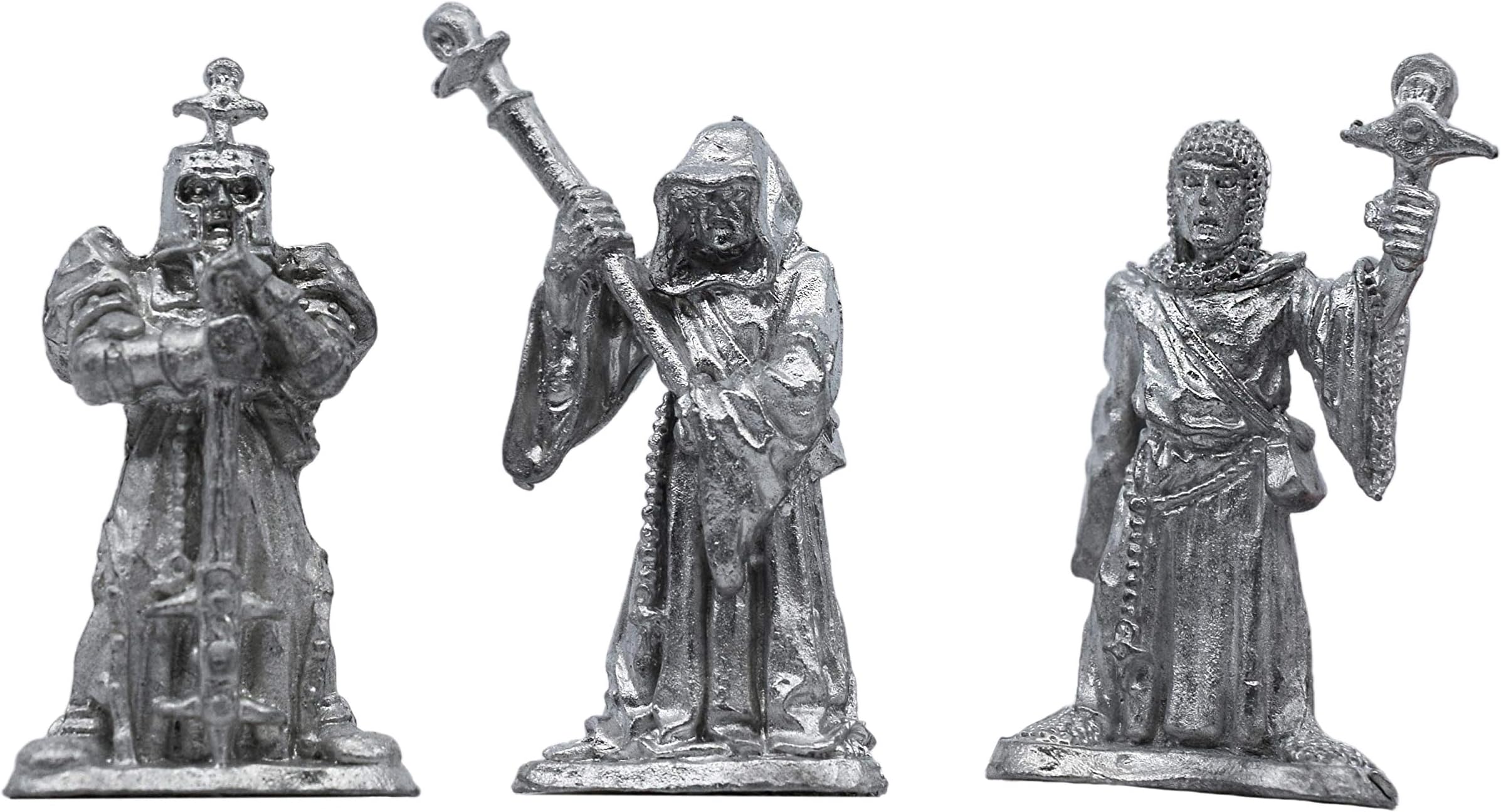 IRON WIND METALS 3 Piece 3-Stage Cleric Set - 100% Lead-Free Pewter - Classic Fantasy Miniatures for 28mm Table Top Games - Made in USA - RAL Partha Miniatures