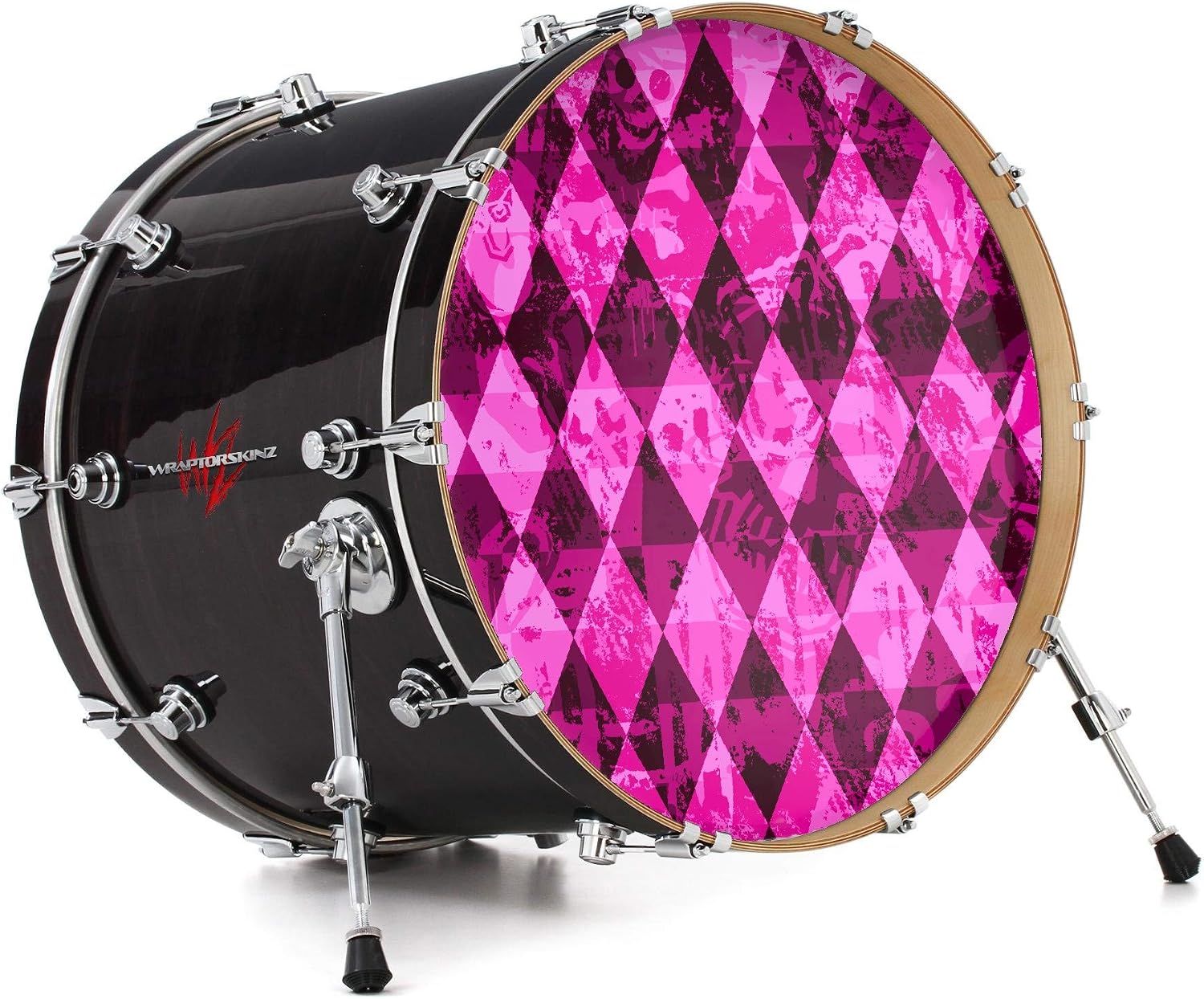 Vinyl Skin Decal Wrap for 22" Bass Kick Drum Head Pink Diamond - DRUM HEAD NOT INCLUDED