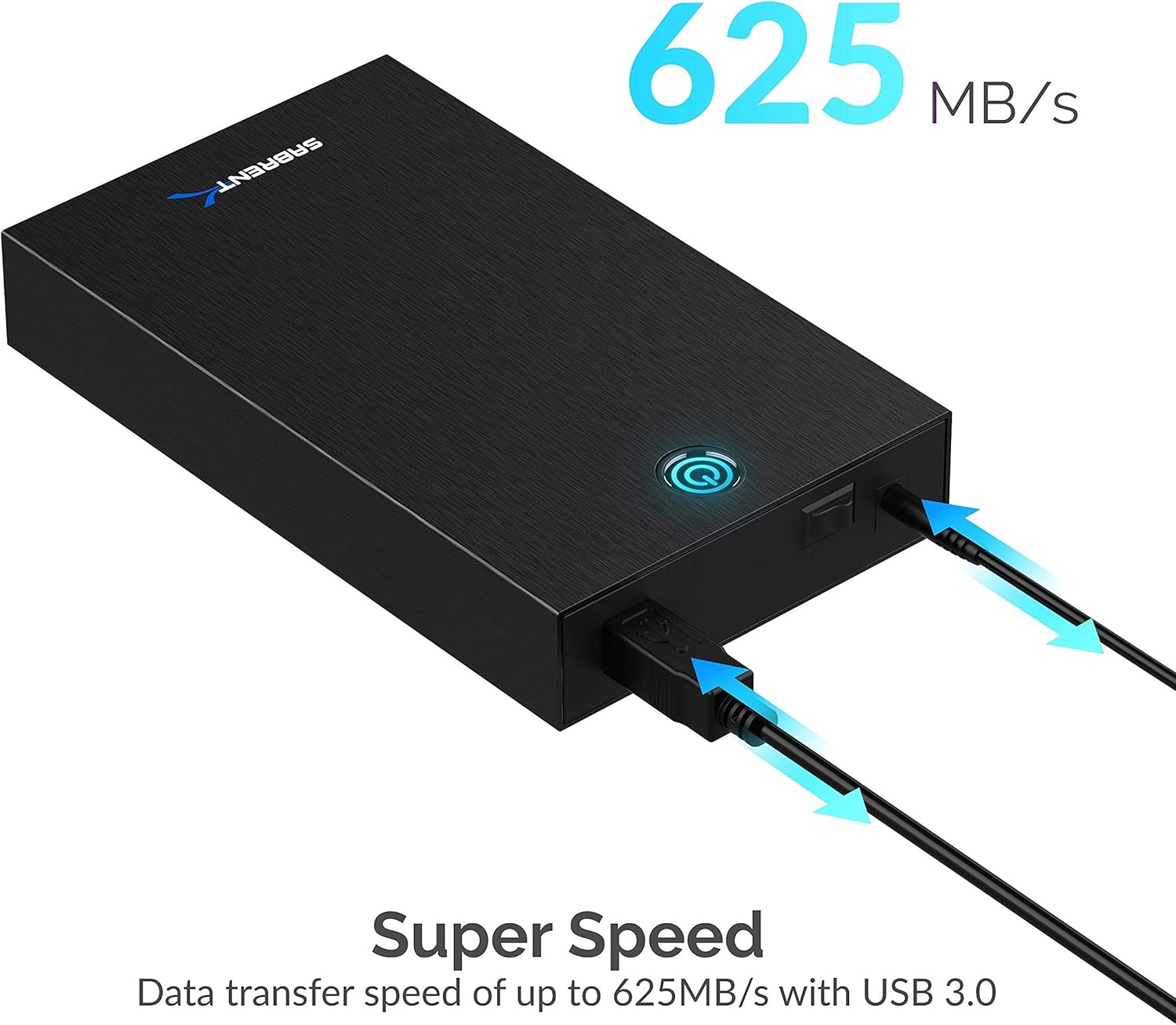 Sabrent USB 3.0 Tool-Free Enclosure + 36W 7-Port USB 3.0 Hub with Individual Power Switches