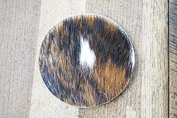 RODEO Handmade Leather Cowhide Coasters - 4pc, Round, Easy to Clean