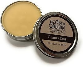 Bearded Oregon Beard Balm - Grants Pass Scent, 2 oz - Coffee, Coconut - All Natural Ingredients, Softens and Strengthens Beard, Strong Hold