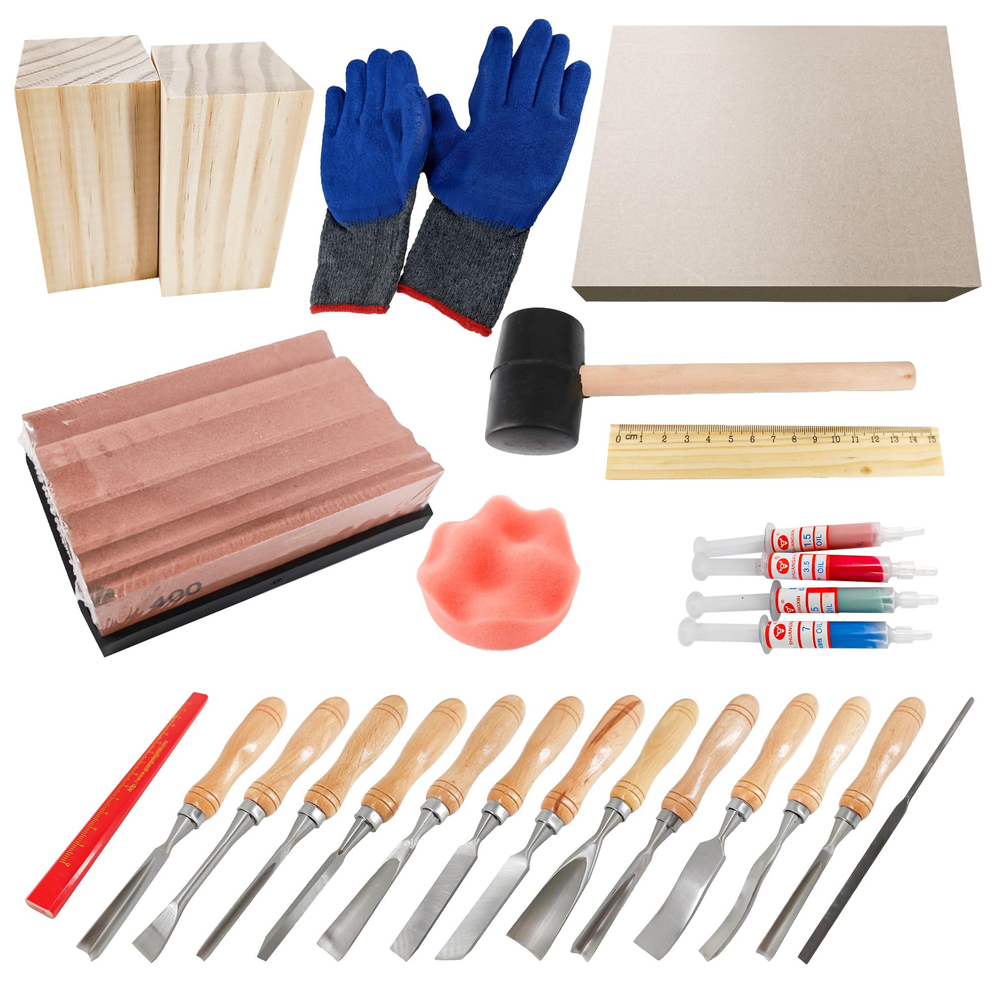 Wood Carving Kit, with Wooden Case, 25 Wood Carving Tools, Wood Carving Kit, Wood Carving Set, Wood Carving Tool Set, Wood Carving Kit for Beginners and Professionals, Carving Tools, 25 Piece Kit