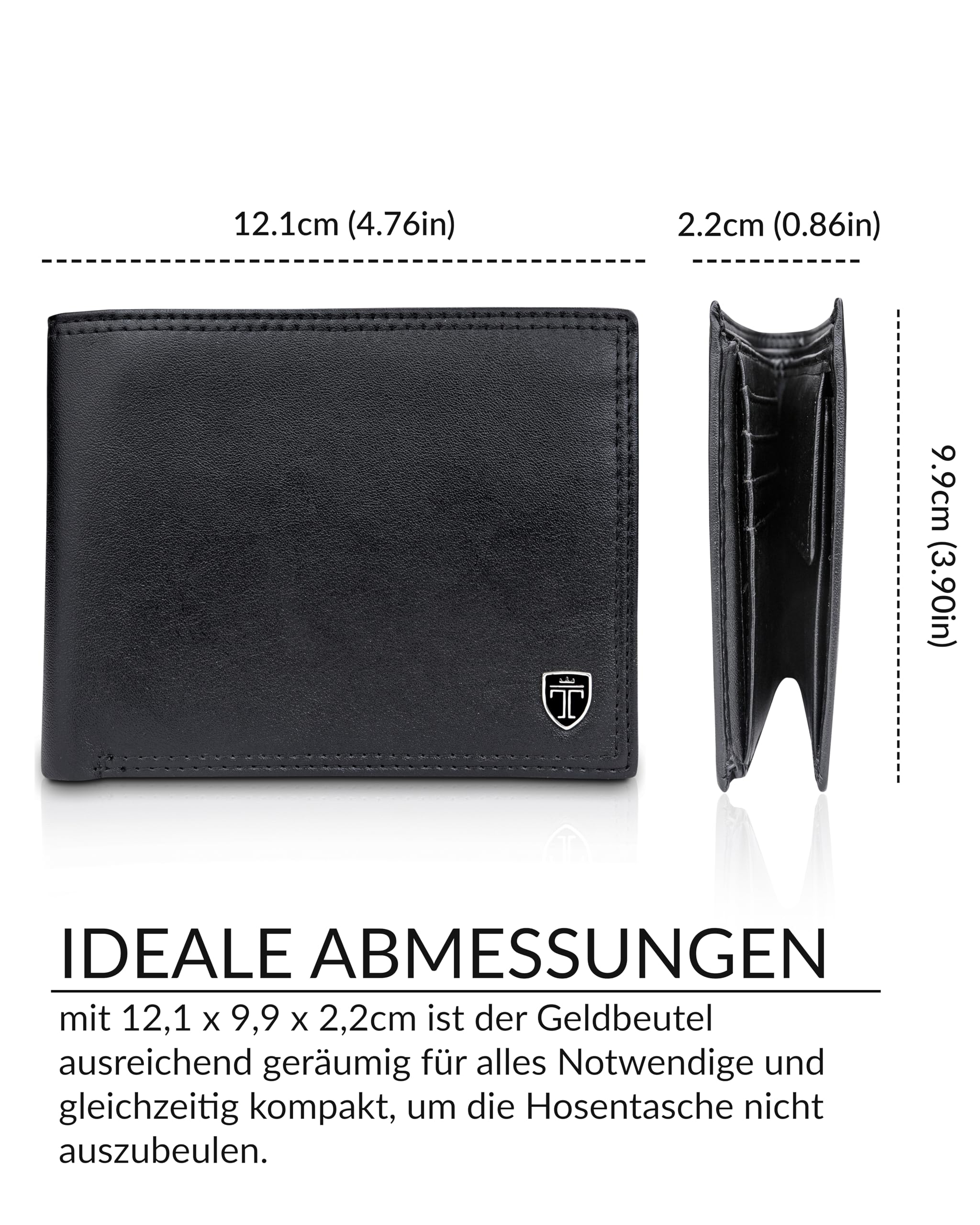 TRAVANDO Geldbörse Herren Groß TÜV RFID Zertifiziert Portmonee mit 13 Kartenfächern mit Münzfach Oslo Geldbeutel Wallet Portemonnaie Wallet for Men