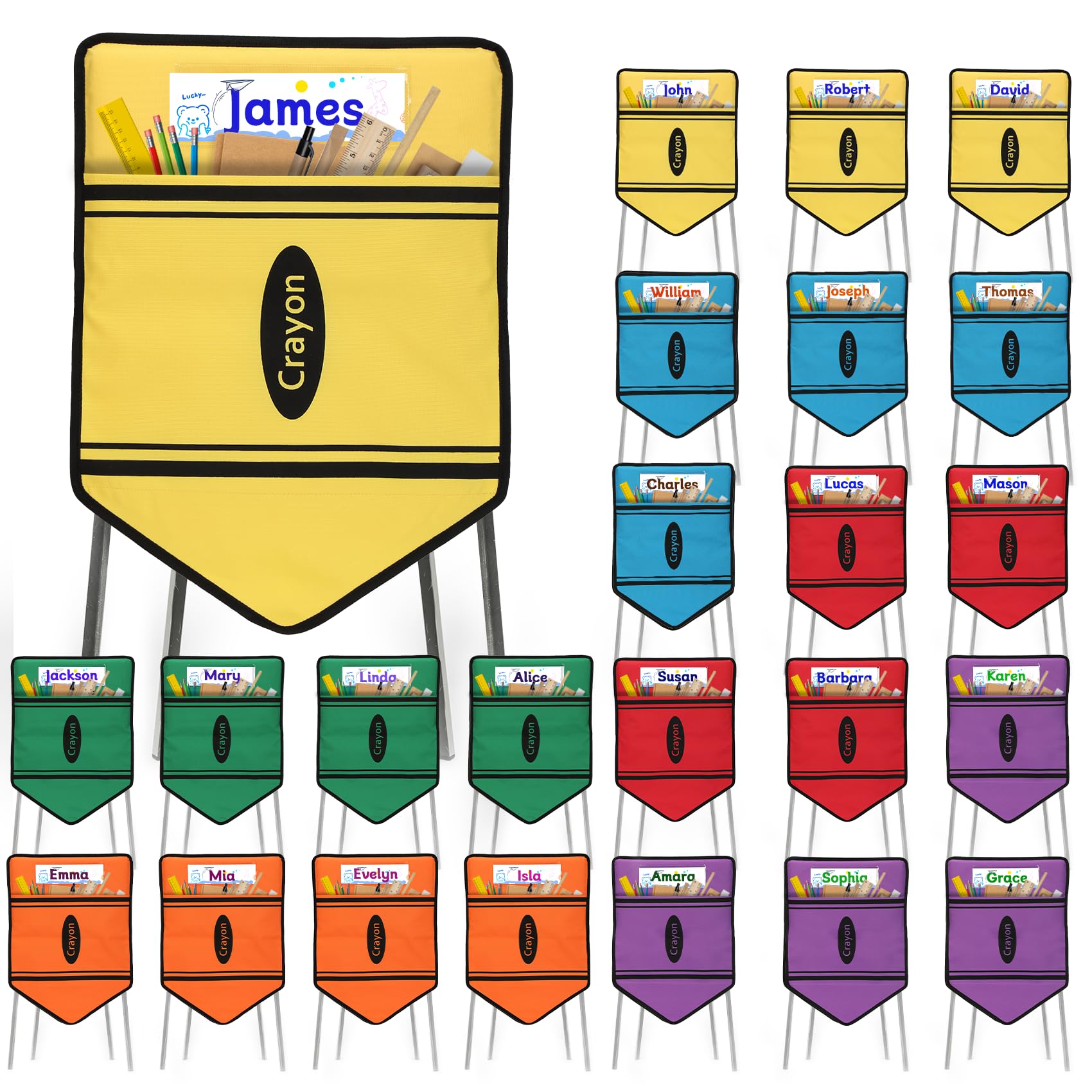 Pocket Chair 24 PCS For Classroom - 6 Colors, 17x20 Inch Seat ...