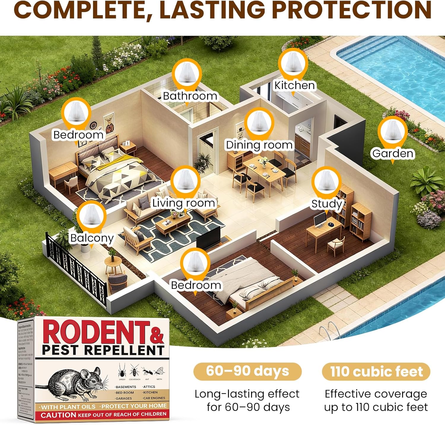 Rodent Repellent Indoor 35 Balls – Natural Peppermint Mouse Repellent, Mice Repellent Deterrent for Outdoor Use, Rodent Repellent Indoor for Home, Garage, Car & RV