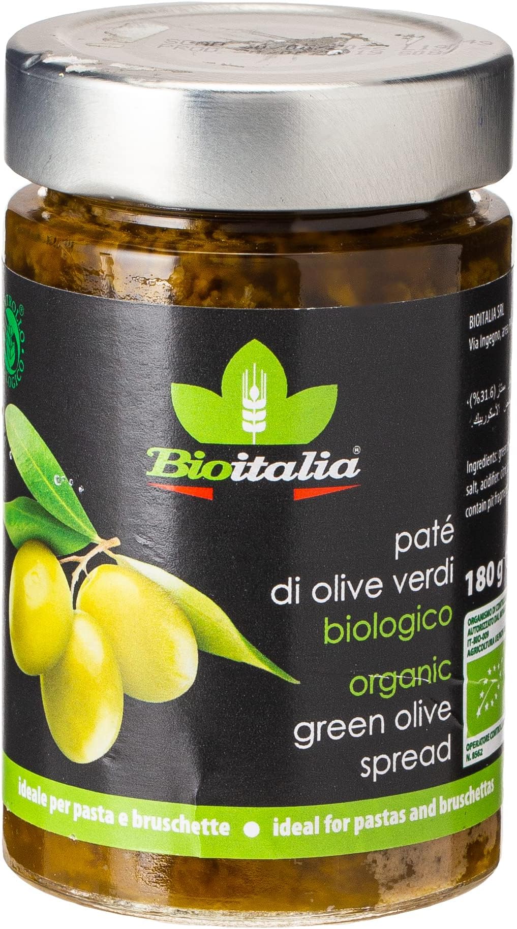 Organic Green Olive Spread, 180g