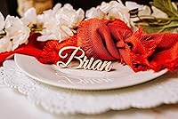 Vista 3 de Etiquetas de nombre de madera personalizadas para colocar lugares, tarjetas de lugar personalizadas para bodas, despedidas de soltera y eventos