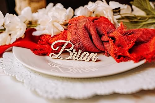 Miniatura 3 de Etiquetas de nombre de madera personalizadas para colocar lugares, tarjetas de lugar personalizadas para bodas, despedidas de soltera y eventos,