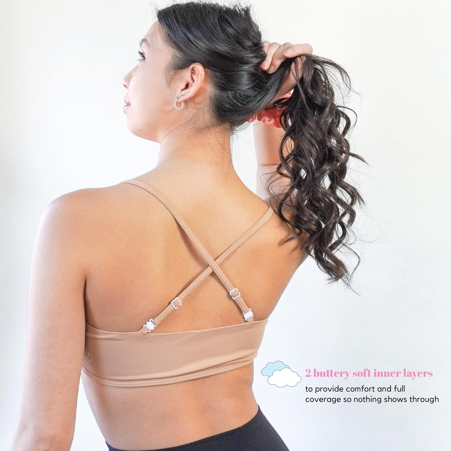 Milk Tea Training Bra | Tween Bra for Pre-Teen Girls | Breathable Fabric | Adjustable Straps & Removable Padding - Image 2