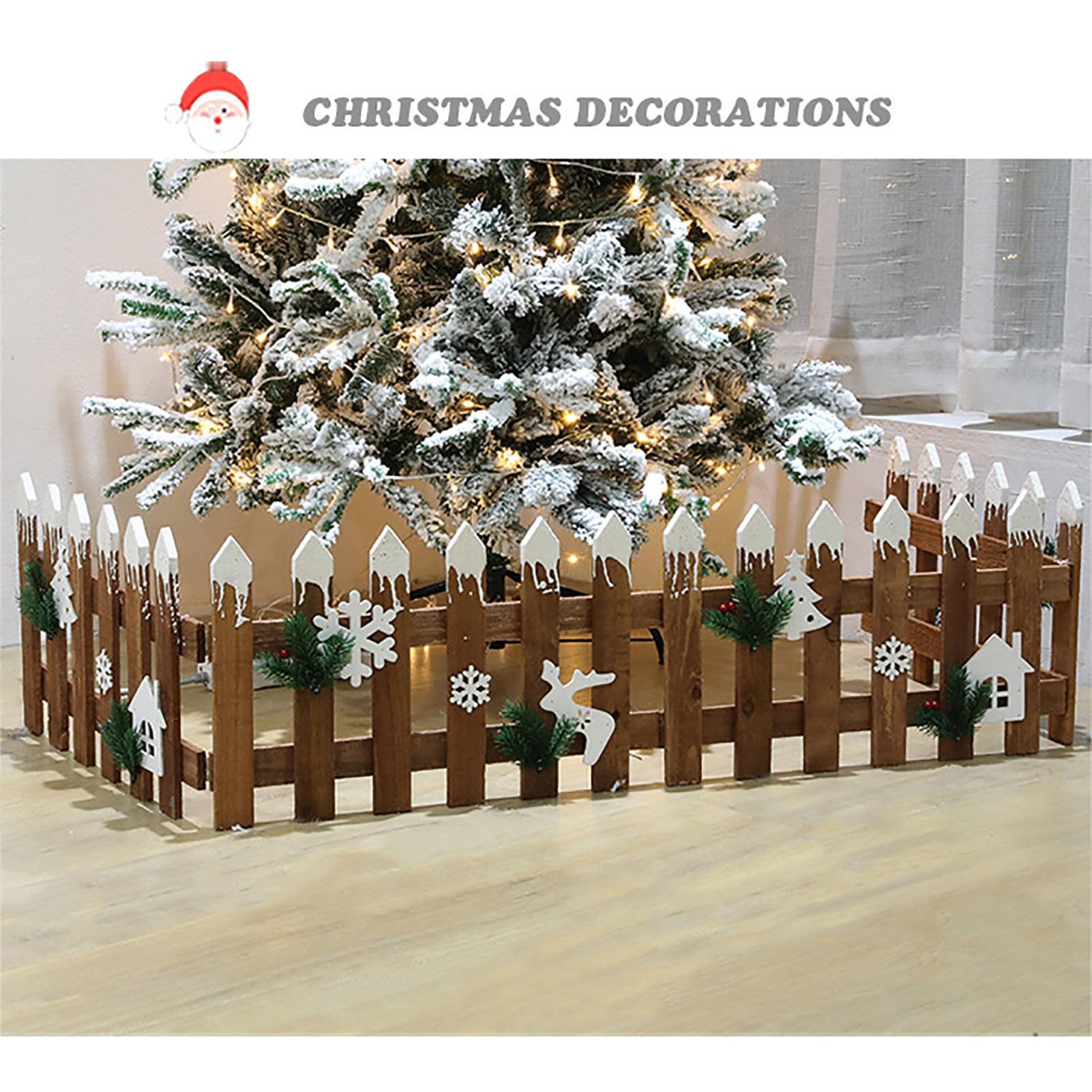 Produktbild von Kindersicherung Weihnachtsbaum EXTRWORY Weihnachtsbaumzaun 1,5m - Weißer Kunststoff Zaun 22-teilig Weihnachtsbaum Schutz Katze