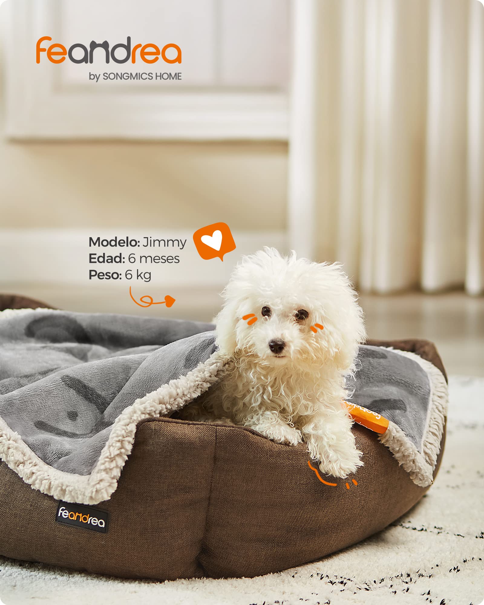 Feandrea Manta Impermeable para Perros, Vellón y Franela, para Perros Minialtura, Gatos, 73 x 63 cm, S, Reversible, Protección para Sofá, Cama, Lavable a Máquina, Gris PPB029G01