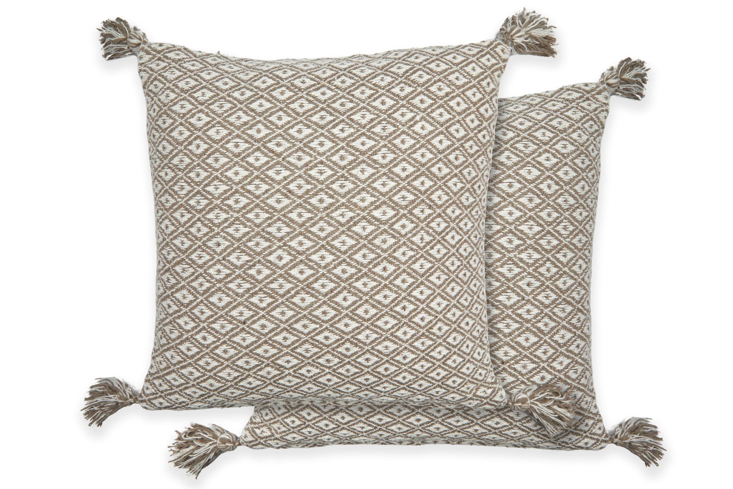 Julian Charles Natural Casablanca Taupe Recycled Cotton Cushion Covers Pair (43Cm X 43Cm) - One Size