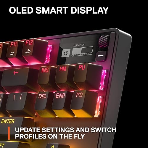 Vista 6 de Nuevo SteelSeries Apex Pro TKL 2023 Ed.- Teclado mecánico para juegos más rápido del mundo - Actuación ajustable - Esports Tenkeyless - Pantalla