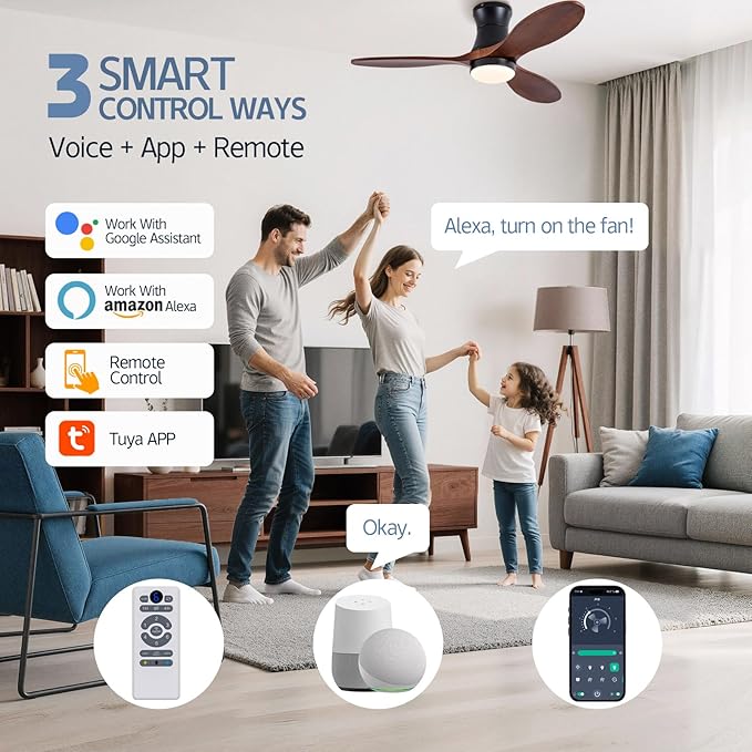 Vilador de Techo 42 Pulgadas con Luz y Control Remoto, 6 Vel miniatura 3