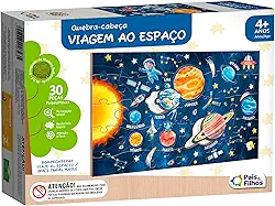 Pais & Filhos - Quebra Cabeça, 38 Pçs, Viagem ao Espaço - Madeira