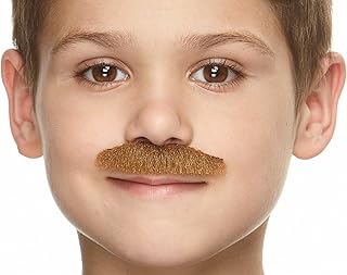 Mustaches Self Adhesive, Novelty, Small Policeman Fake Mustache, Chestnut Color