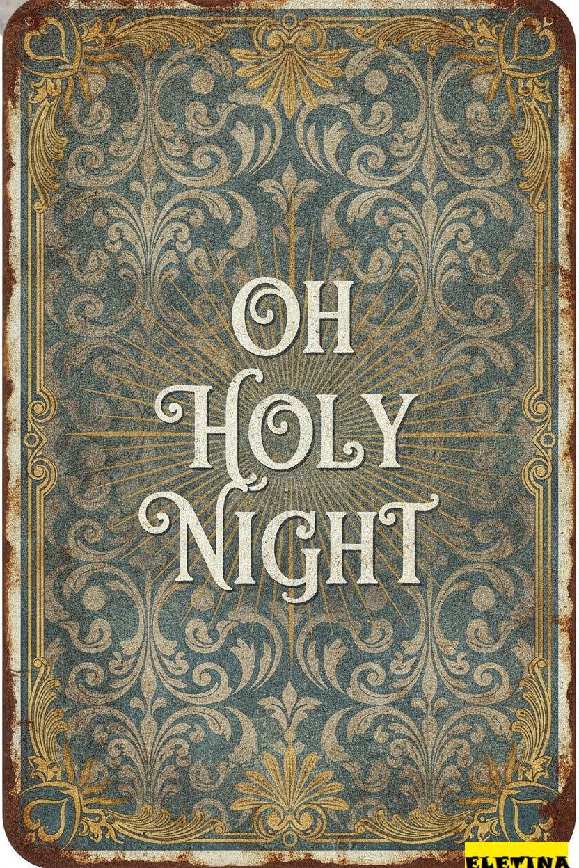 Oh Holy Night Easter Bible Themed Metal Wall Plaque Holiday Jesus Birth Scripture Front Porch Laundry Room 8x12in