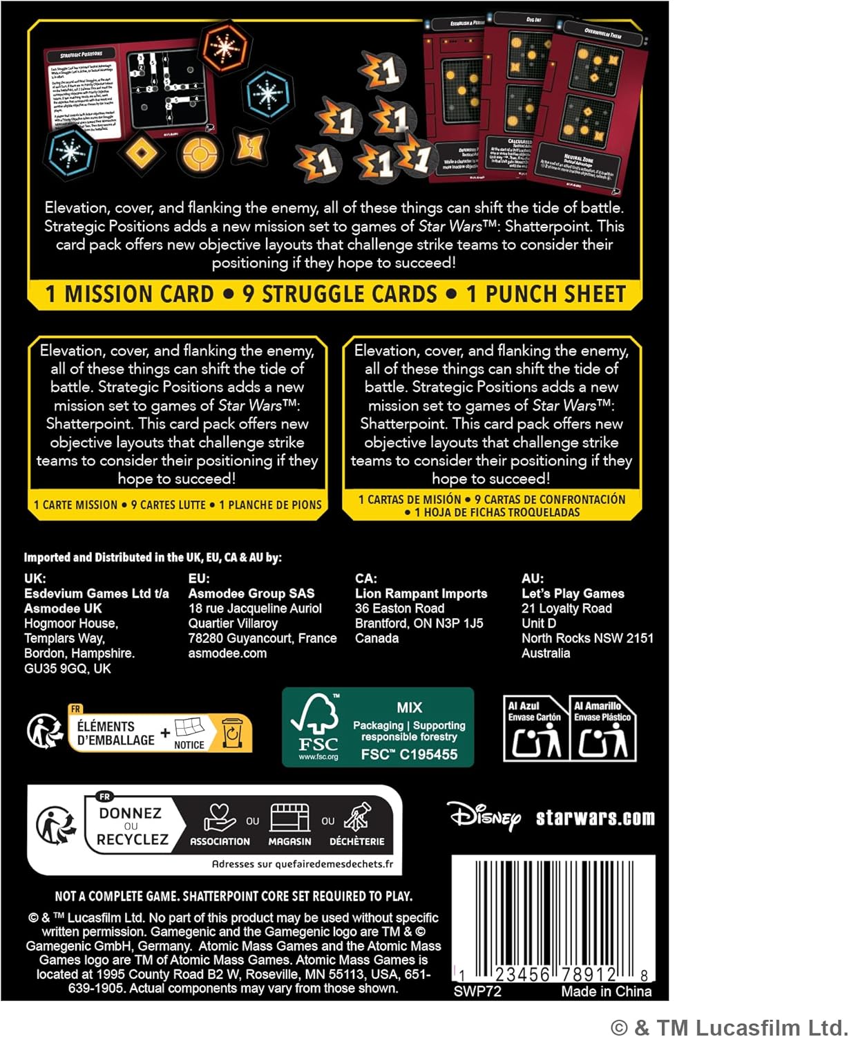 Asmodee Star Wars Shatterpoint Strategic Positions Mission Pack - Tabletop Miniatures Game, Strategy Game for Kids and Adults, Ages 14+, 2 Players, 90 Min Playtime