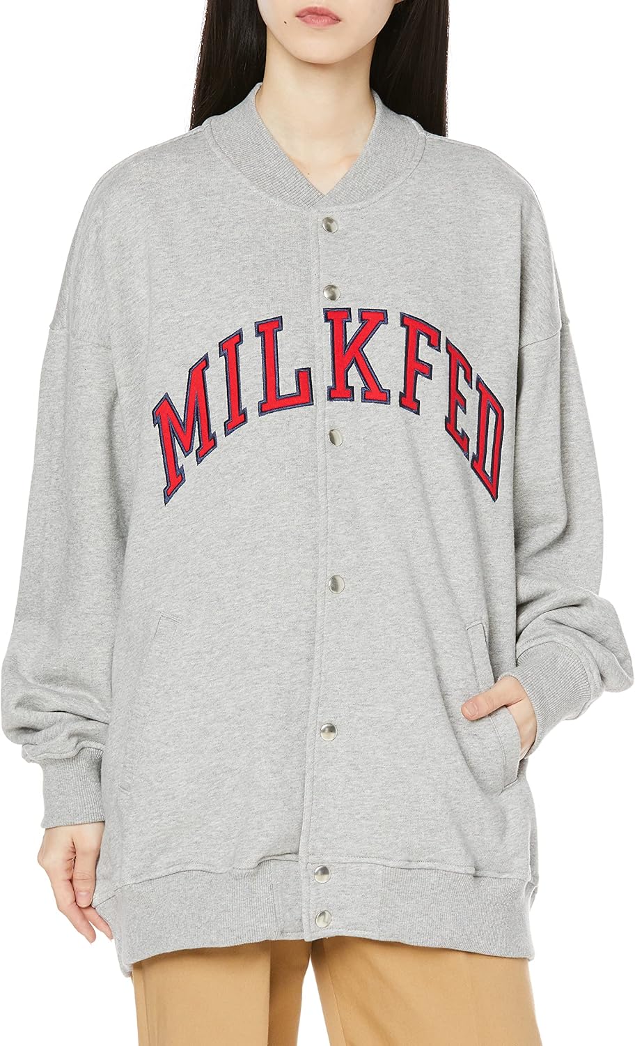 Amazon | [ミルクフェド] ロゴスウェットジャケット LOGO SWEAT JACKET