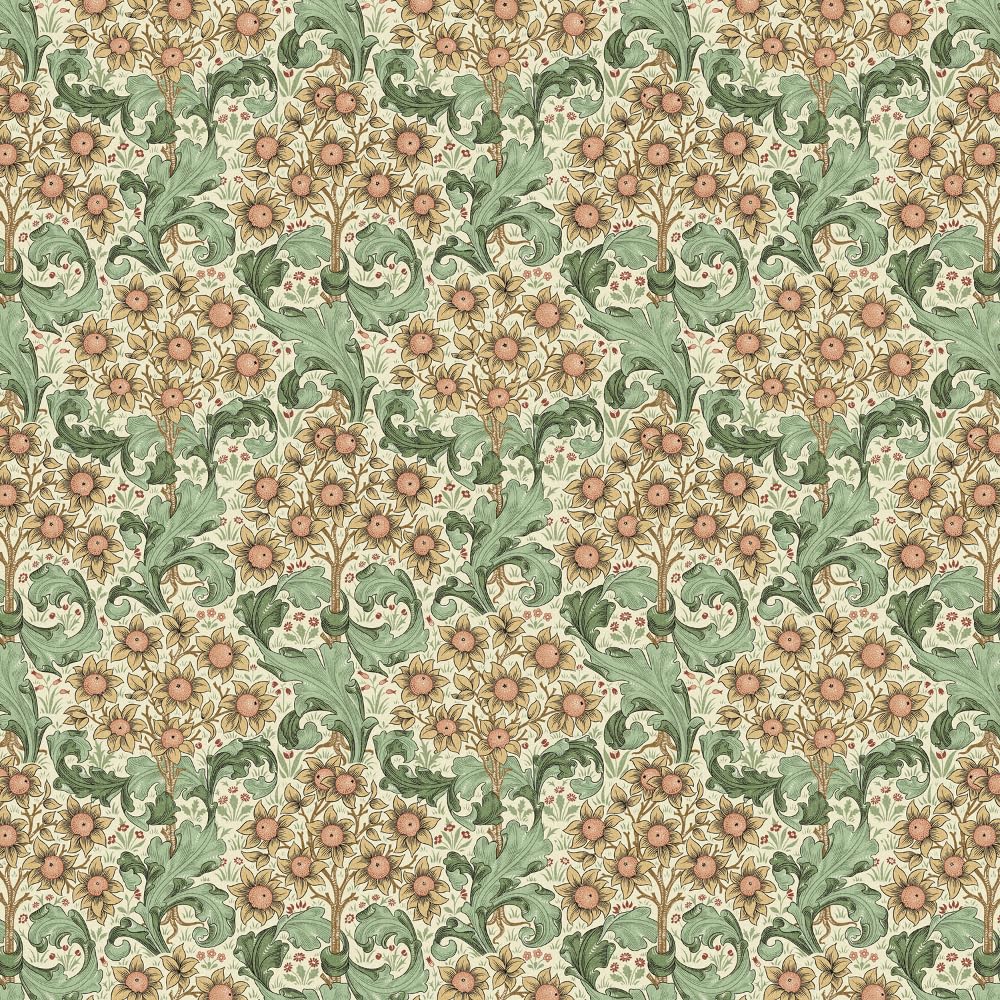 Oh Sew Crafty Limited Buttercup William Morris Orchid Cotton Panama Digital Fabric Floral Bouquet Upholstery (Sold Per Half Metre) (Buttercup)