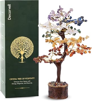 7 Chakra Tree of Life with Crystals and Healing Stones and an excellent addition to office or home decor. Handmade Trees for Positive Energy, Prosperity and Good Luck Birthday Gifts for Women and Moms