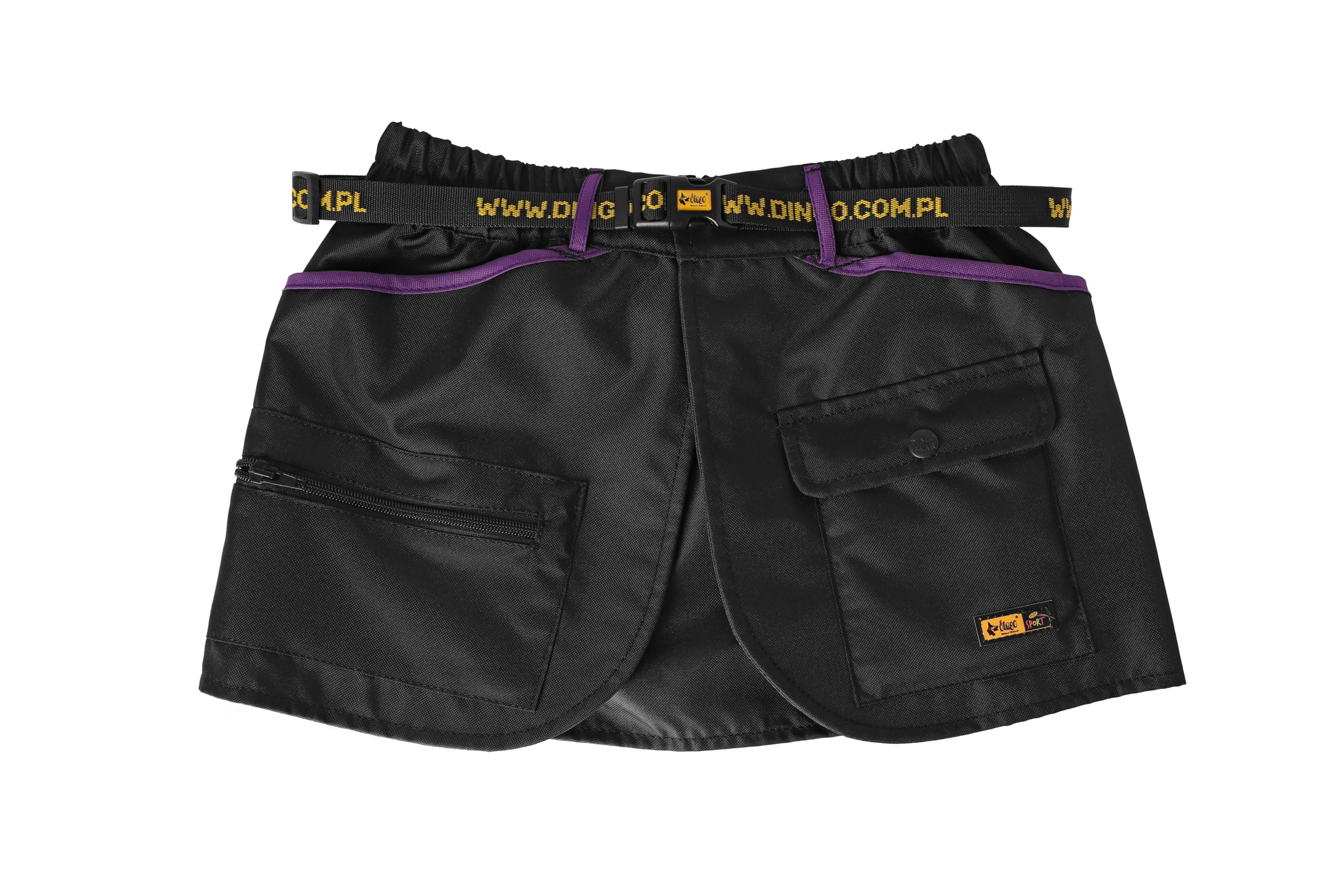 Dingo Waldemar Rutkowski Dog Trainer Belt with Four Practical Pockets, Adjustable Waist Strap, Waterproof, Black with Purple Trim – Size L (16481)