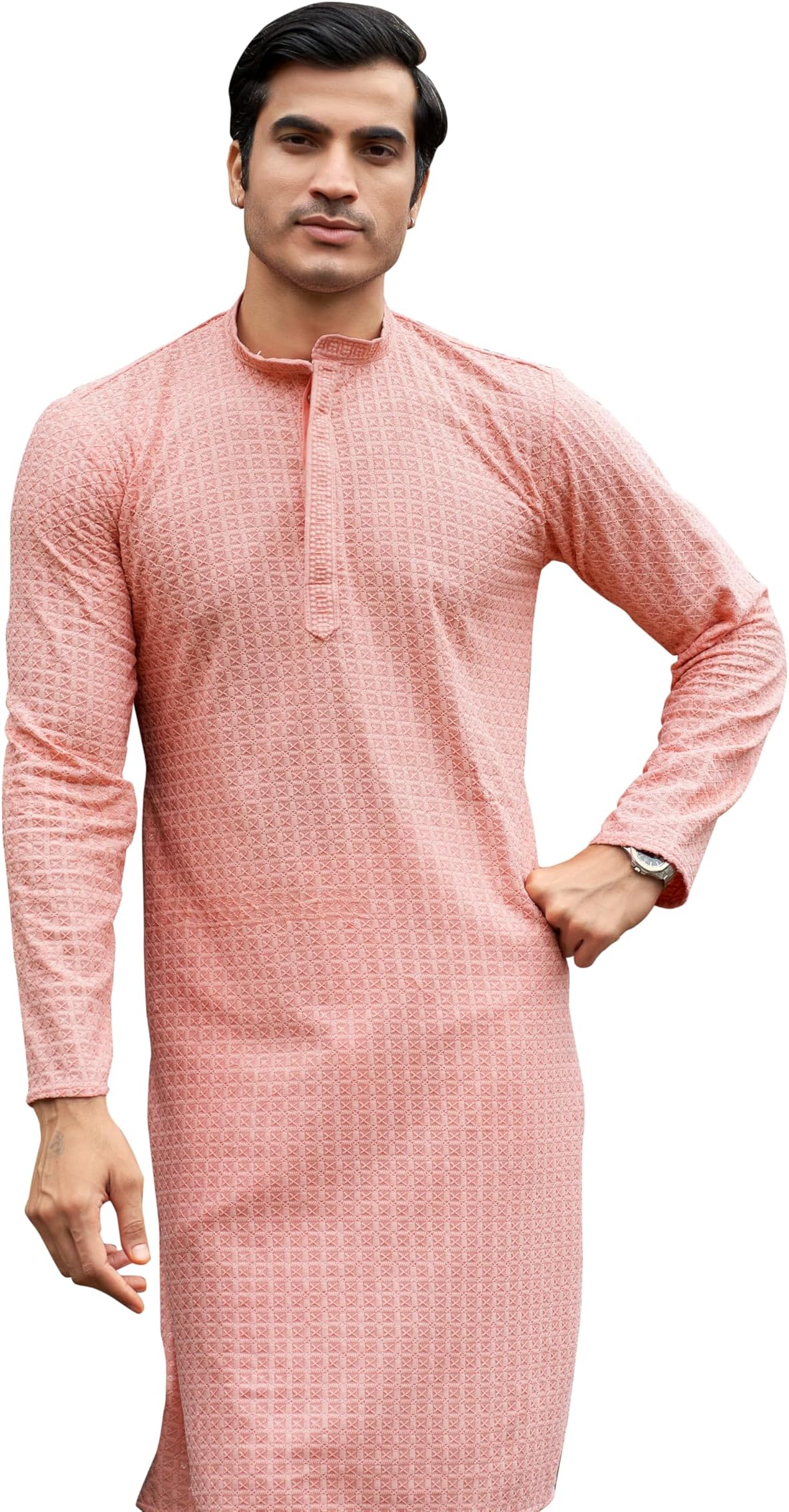Elegant Chikankari Thread and Sequin Work Kurta for Men – Ideal for Weddings & Cultural Events Regular Fit Kurta Pajama – Casual & Festive Ethnic Wear