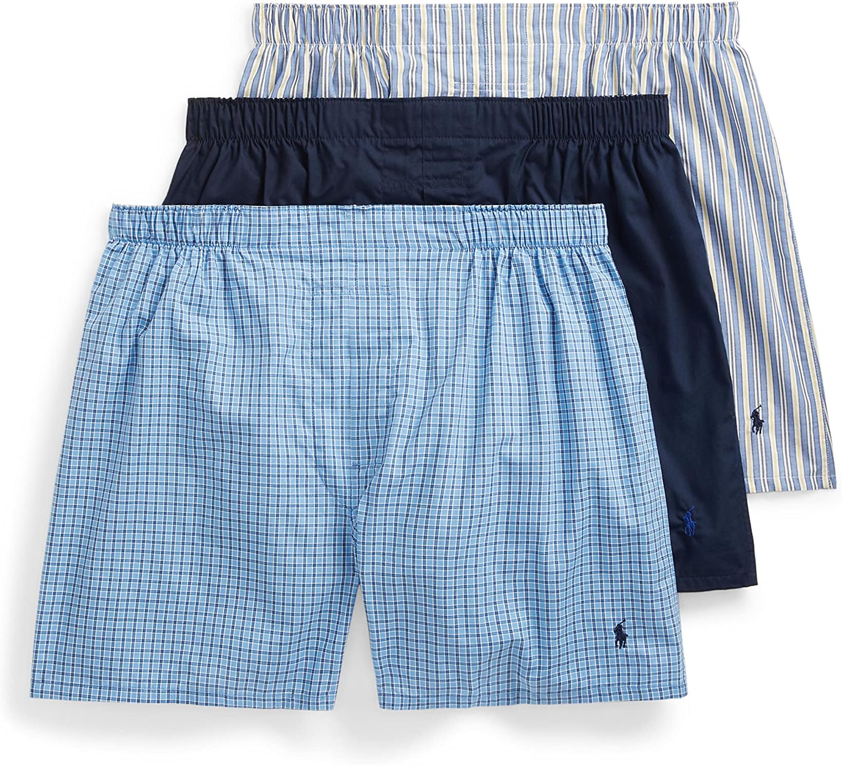 mens Classic Fit Woven Cotton Boxers Boxer Shorts (pack of 3)