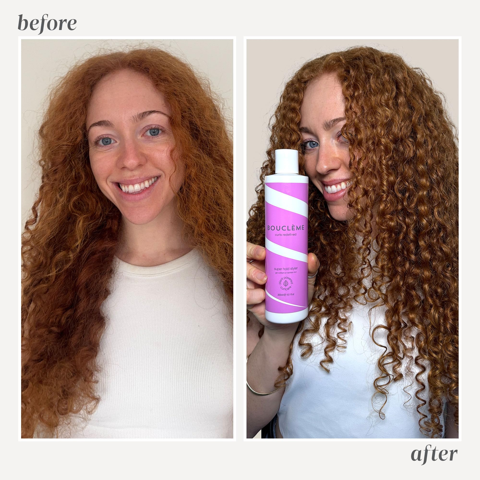 Bouclème - Super Hold Styler - Gel coiffant améliorant les boucles - 99 % d'ingrédients d'origine naturelle et végétalien - 300 ml