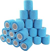 Vista 26 de Vendaje cohesivo autoadherente de 2 x 5 yardas, vendajes de primeros auxilios, cinta deportiva deportiva veterinaria para esguince e hinchazón