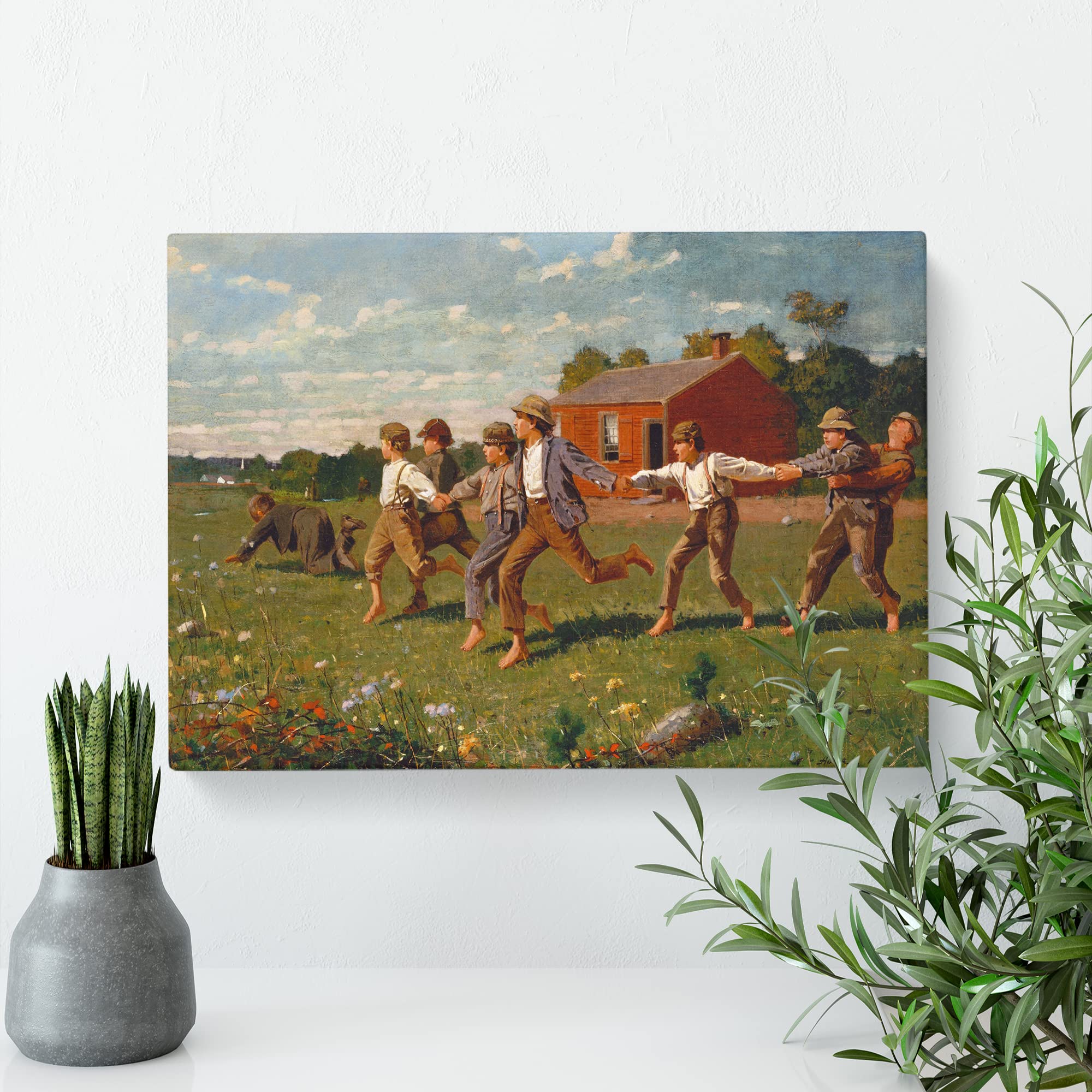 Snap The Whip By Winslow Homer Canvas Print, Mixed, 25L x 50W cm - Image 2